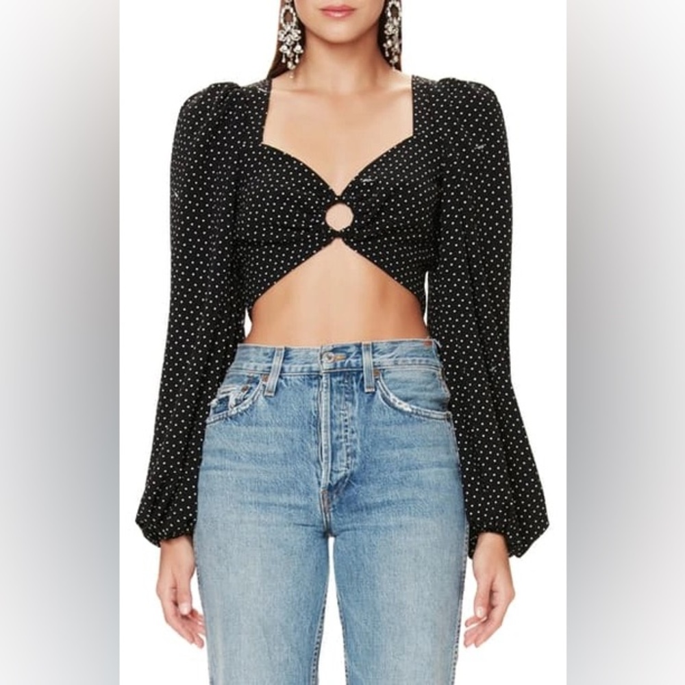 AFRM Falco Crop Top Polka Dot